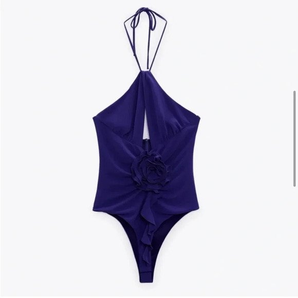 NWT Zara Blue Rose Bodysuit - Picture 5 of 14